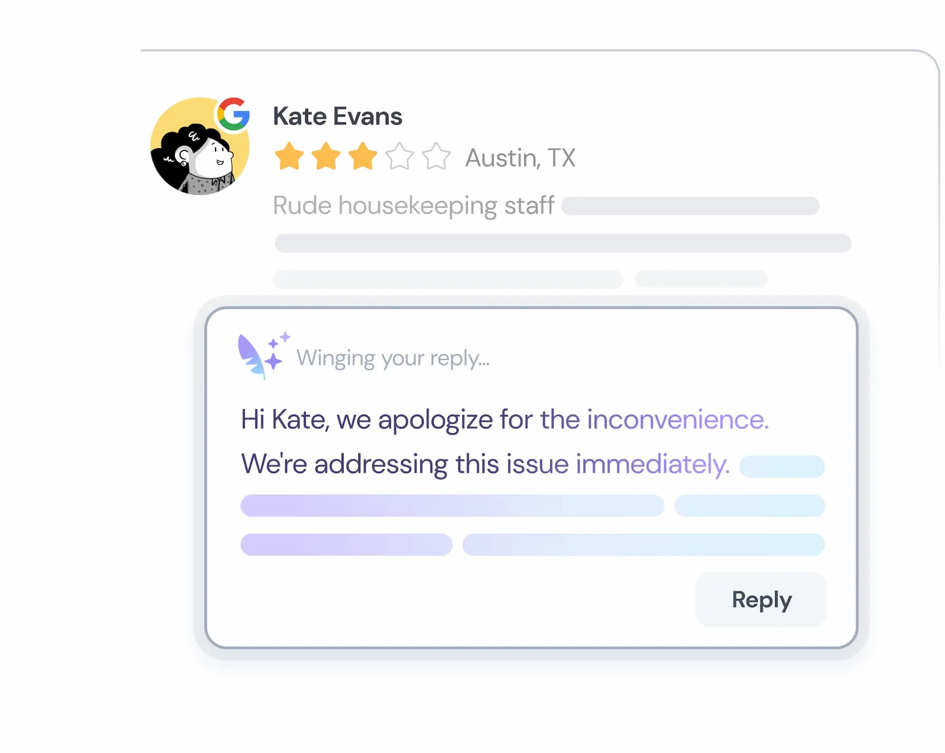 Élaborez des réponses <br aria-hidden class="max-2xl:hidden"> personnalisées grâce à l'IA.